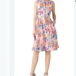 J. Crew Floral Midi Dress - Pink and Blue